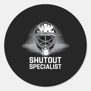 Hockey Player Shutout Penalty Box Hockey Goalkeepe Classic Round Sticker