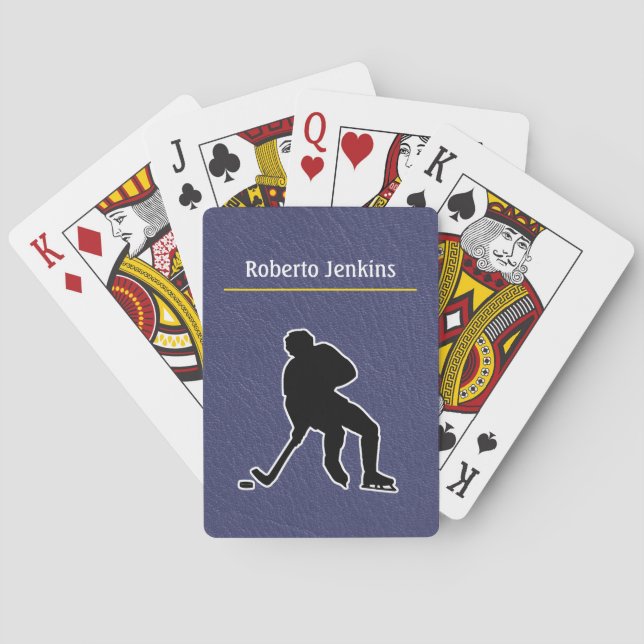 Hockey - Player Silhouette colorful Personalize Playing Cards (Back)
