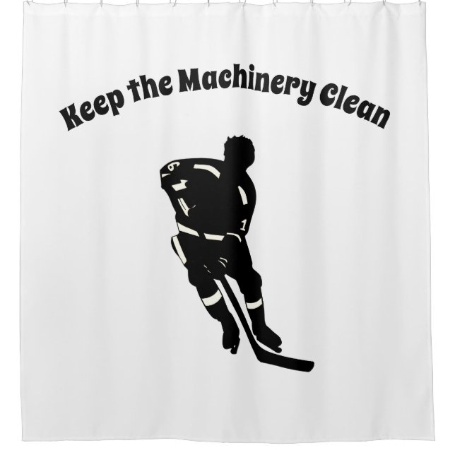 Hockey Player Sport Design Shower Curtain (Front)