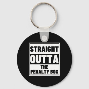 Hockey Player Straight Outta Penalty Box Funny Ice Key Ring
