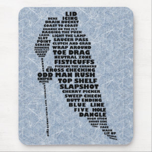 Hockey Player Text Art Mousemat