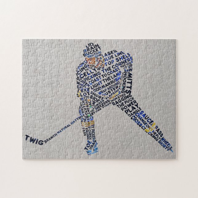 Hockey Player Typography Jigsaw Puzzle (Horizontal)