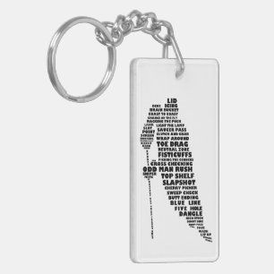Hockey Player Typography Keychain