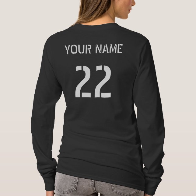 Hockey Player Typography Tee with Name & Number (Back)