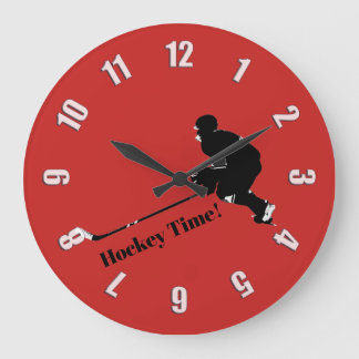 Hockey Player - Winter Sports Large Clock