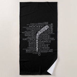 Hockey Players and Slang Beach Towel