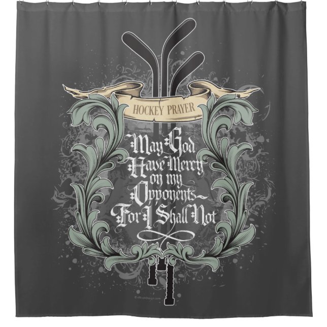 Hockey Prayer Shower Curtain (Front)