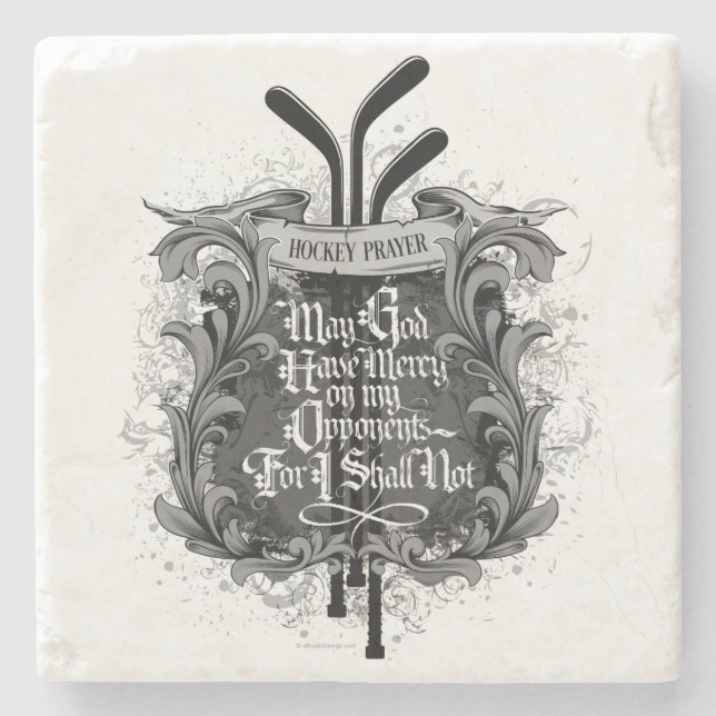 Hockey Prayer Stone Coaster (Front)