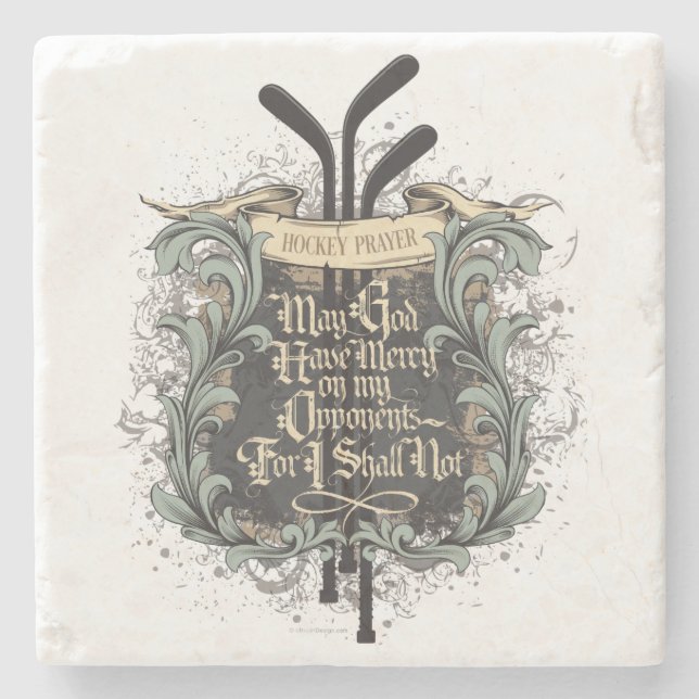 Hockey Prayer Stone Coaster (Front)