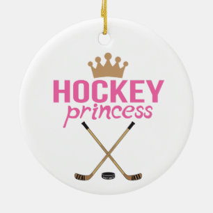 Hockey Princess Pink Ceramic Tree Decoration