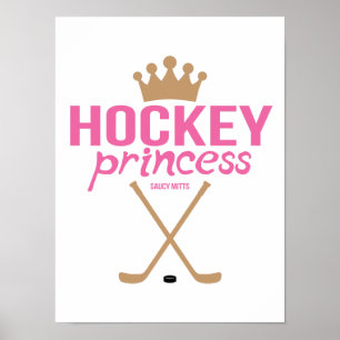 Hockey Princess Pink Girls Hockey Sticks Poster