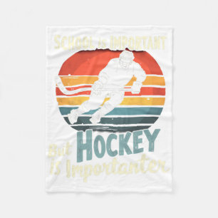 Hockey Priority Over School Funny  Fleece Blanket