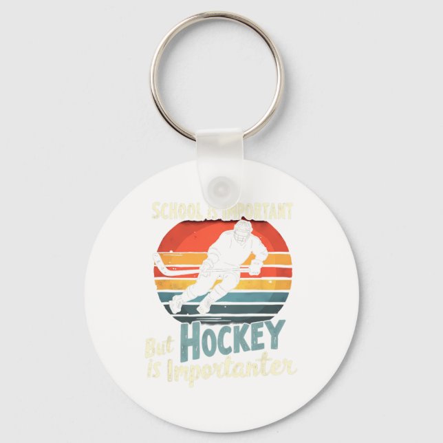 Hockey Priority Over School Funny  Key Ring (Front)