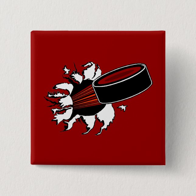 Hockey Puck 15 Cm Square Badge (Front)