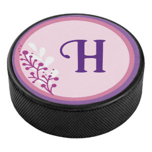 Hockey Puck- Add your initial - Purple Puck