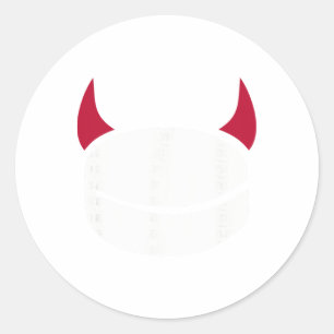 Hockey Puck Devil Classic Round Sticker