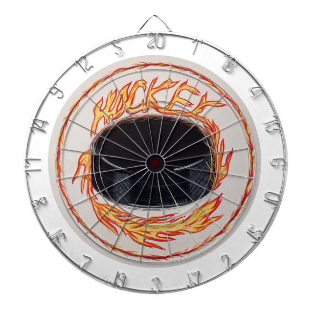 Hockey Puck Fiery Slap Shot Dartboard (Front)