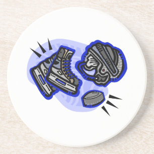 Hockey Puck Helmet & Skates Coaster