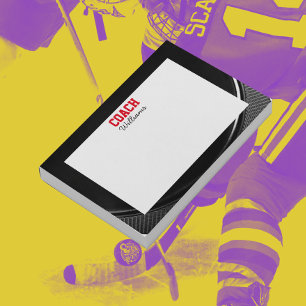 Hockey Puck Look Personalised Coach Post-it Notes