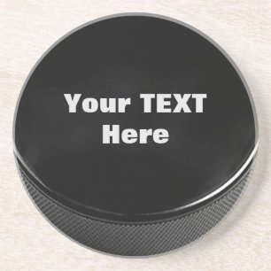 Hockey Puck Sandstone Drink Coaster