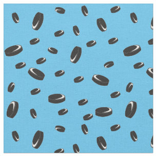 Hockey Pucks Fabric
