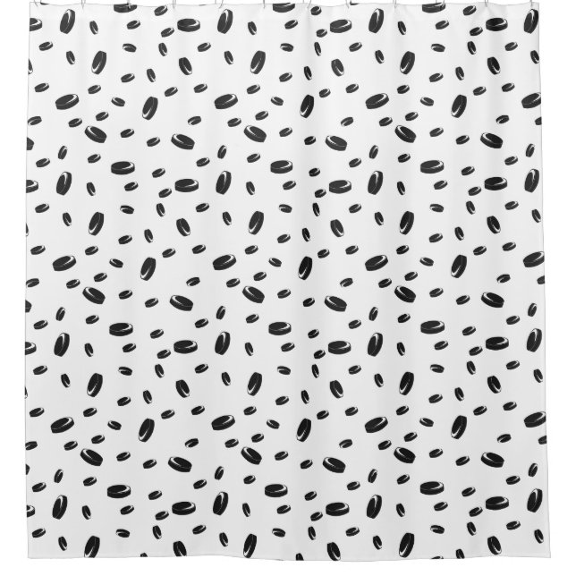 Hockey Pucks Shower Curtain (Front)
