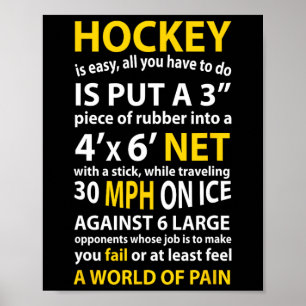 Hockey Quote Hockey Is Easy Gift For Men Women Fan Poster