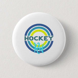 Hockey Ref With Modern Hockey Circles  6 Cm Round Badge