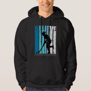 Hockey Retro Believe Turquoise Field Hockey Fan Wo Hoodie