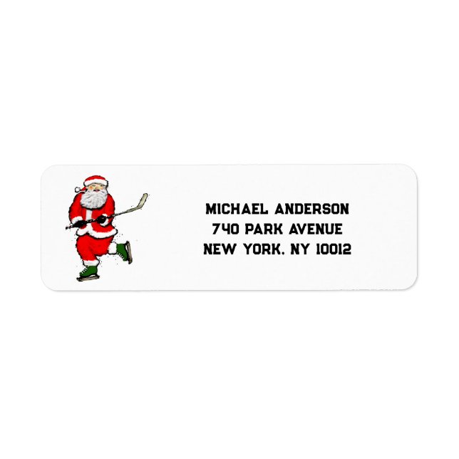 Hockey return-address holiday labels (Front)