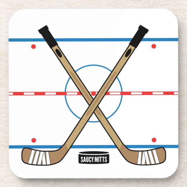 Hockey Rink Centre Ice Hockey Sticks (set of 6) Coaster (Front)