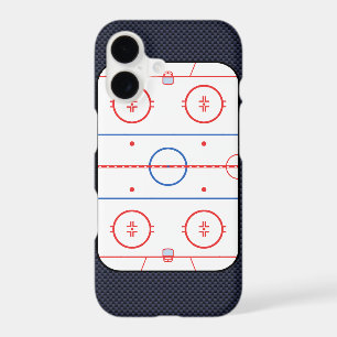 Hockey Rink Diagram on Blue Carbon Fibre Style