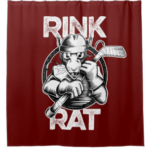 Hockey Rink Rat Shower Curtain