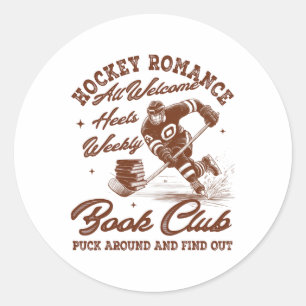 Hockey Romance Smut Reader Book Club Book Lover Bo Classic Round Sticker