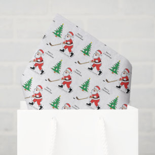 Hockey Santa Christmas Tissue Paper