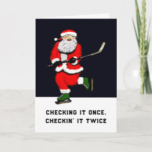 Hockey Santa Holiday Card