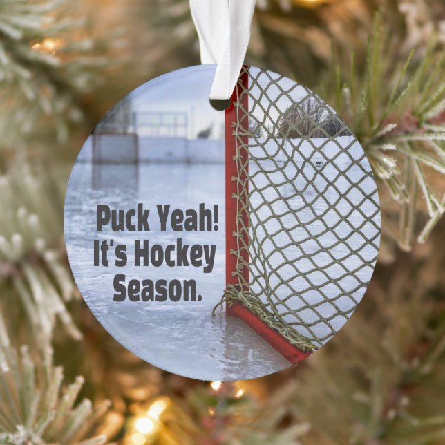 Hockey Season Ice Cold Funny Humor Puck Ornament (Tree)