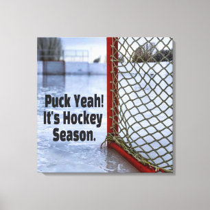 Hockey Season Ice Cold Funny Humour Puck Canvas Print