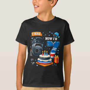 Hockey Seventh Birthday For Kids I Was 6 Now Im 7 T-Shirt