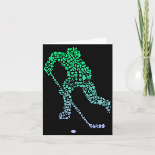 Hockey Silhouette Icon Hockey Player Gear _ Boys Card