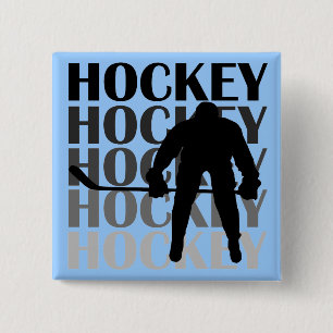 Hockey Silhouette T-shirts and Gifts 15 Cm Square Badge