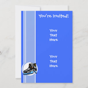 Hockey Skates; Blue Invitation