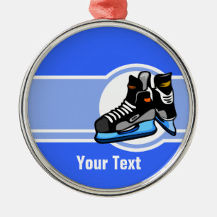 Hockey Skates; Blue Metal Tree Decoration