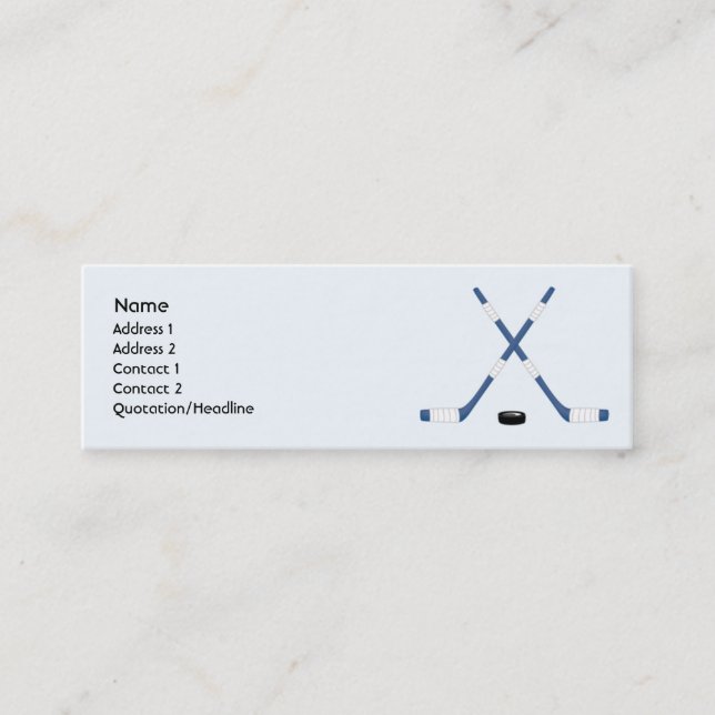 Hockey - Skinny Mini Business Card (Front)