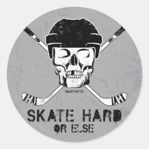 Hockey Skull Classic Round Sticker