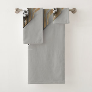 Hockey Skull & Sticks Bath Towel Set