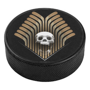 Hockey Skull & Sticks Puck