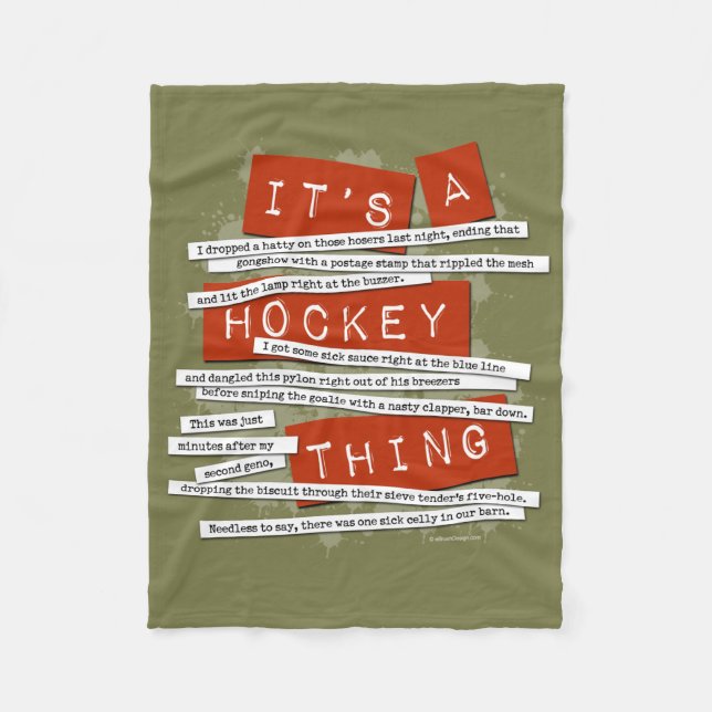Hockey Slang Fleece Blanket (Front)