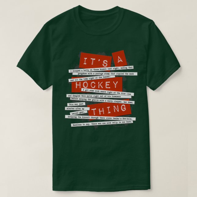 Hockey Slang funny hockey sayings and quotes T-Shirt (Design Front)