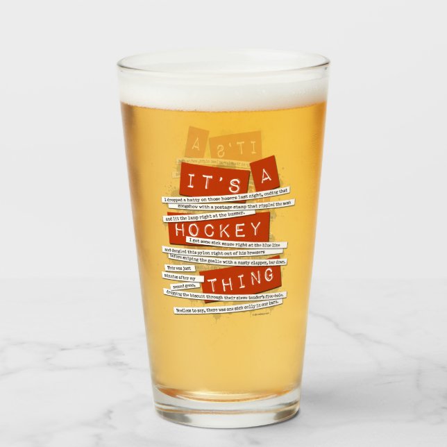 Hockey Slang Glass (Front Filled)
